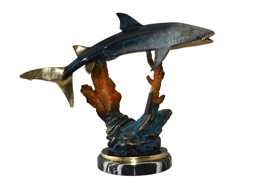 Whale Shark Swimming in The Ocean Bronze Statue Size: 31" x 14" x 26"H