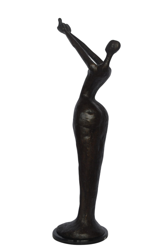 Woman Releasing Bird Modern Art Bronze Statue - Size: 13"L x 19"W x 52"H.