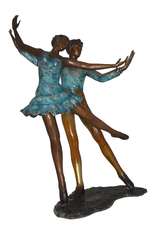 A couple of Ballerina Dancers Bronze Statue -  Size: 21"L x 38"W x 57"H.