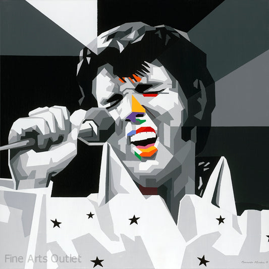 Elvis Presley by G. Mendez Patricio - Acrylic -  Size: 36"L x 36"W x 2"H.