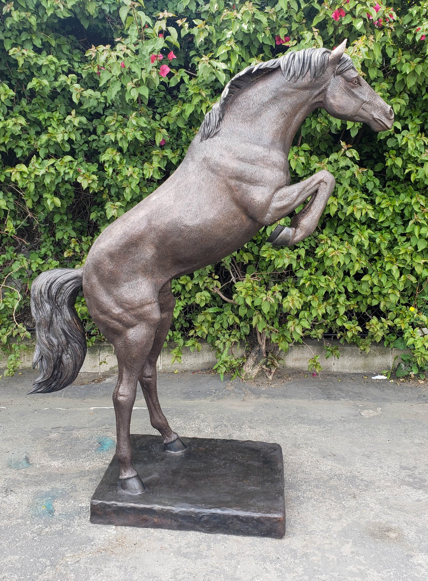 Life Size Rearing Horse Bronze Statue Outdoor Equestrian Art 58" x 21" x 76"H