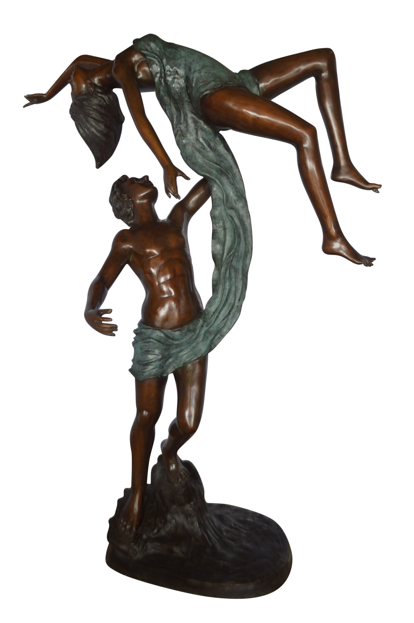 Ballet Man raising Lady Bronze Statue - Size: 54"L x 33"W x 69"H.
