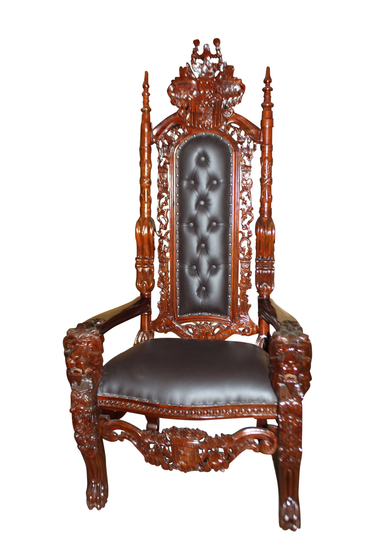 Brown Lion Chair - Size: 70"L x 36"W x 26"H.