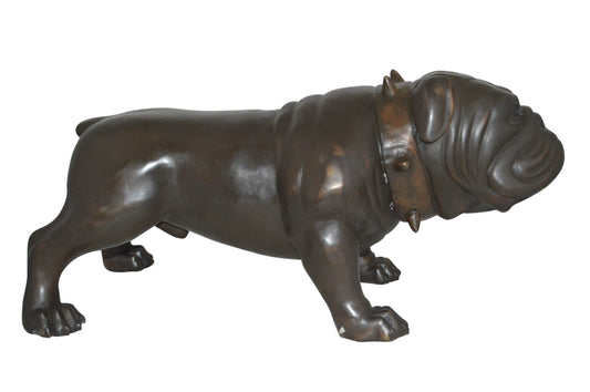 Bulldog Bronze Statue -  Size: 31"L x 14"W x 15"H.