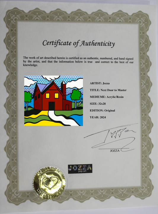 Next Door to Master, Acrylic Painting, Stretched Canvas, Art by Jozza 32" x 28"