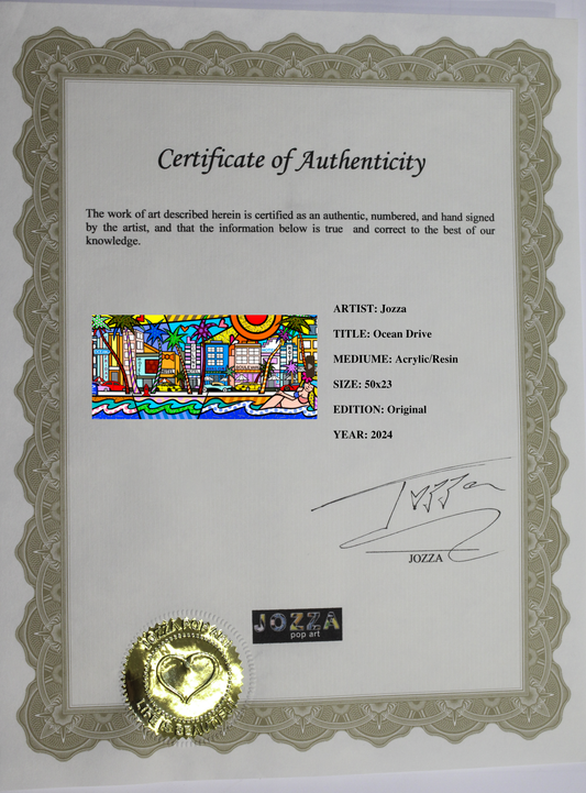 Ocean Drive, Acrylic Painting, Stretched Canvas, Wall Art by Jozza 50" x 23"