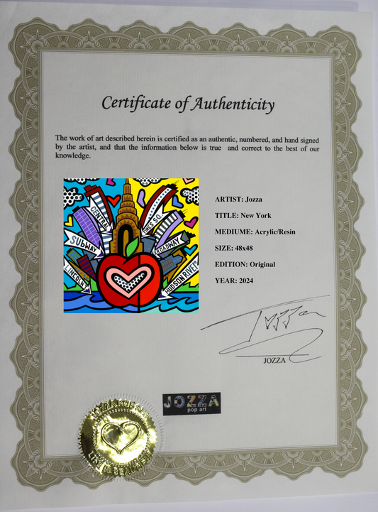 New York, Acrylic Painting, Stretched Canvas, Wall Art by Jozza 48" x 48" x 1"