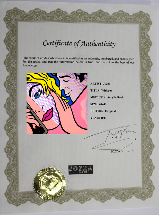 Whisper, Acrylic Painting, Stretched Canvas, Wall Art by Jozza 40" x 40" x 1"