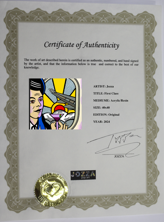 First Class 2, Acrylic Painting, Stretched Canvas, Wall Art by Jozza 40" x 40"