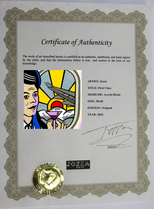 First Class 2, Acrylic Painting, Stretched Canvas, Wall Art by Jozza 30" x 30"