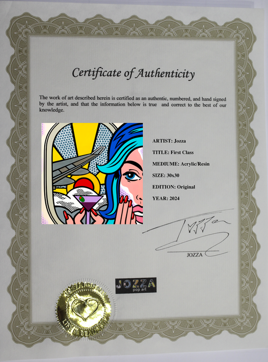 First Class, Acrylic Painting, Stretched Canvas, Wall Art by Jozza 30" x 30" x 1