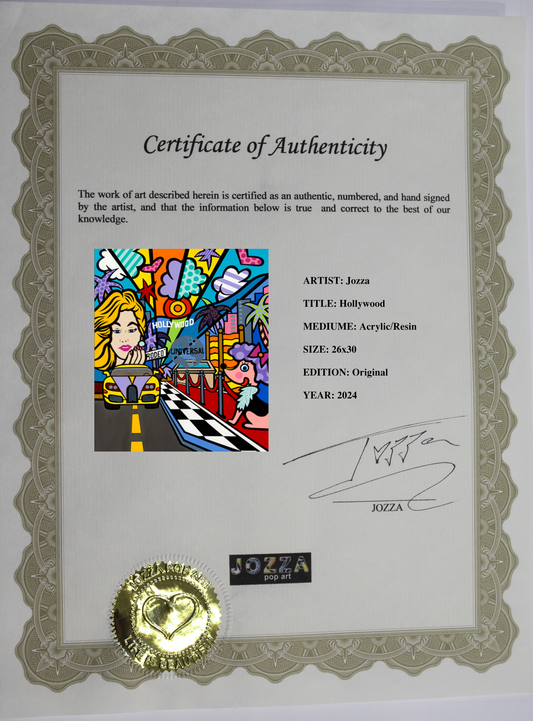 Hollywood, Acrylic Painting, Stretched Canvas, Wall Art by Jozza 26" x 30" x 1"