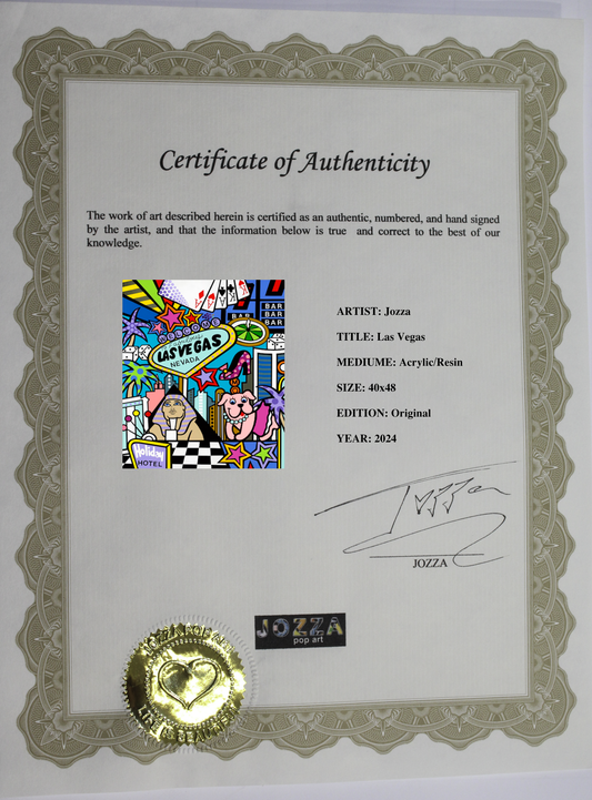 Las Vegas, Acrylic Painting, Stretched Canvas, A Wall Art by Jozza 40" x 48" x 1