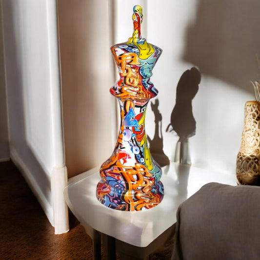 Checkmate King Modern Art Giant Graffiti Resin Statue Size: 6" x 6" x 19"H