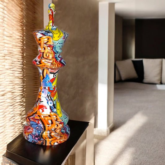 Checkmate King Modern Art Giant Graffiti Resin Statue Size: 6" x 6" x 19"H