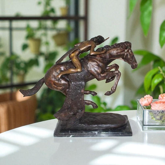 Cheyenne by Remington Bronze Statue - Size: 27"L x 8.5"W x 22"H.