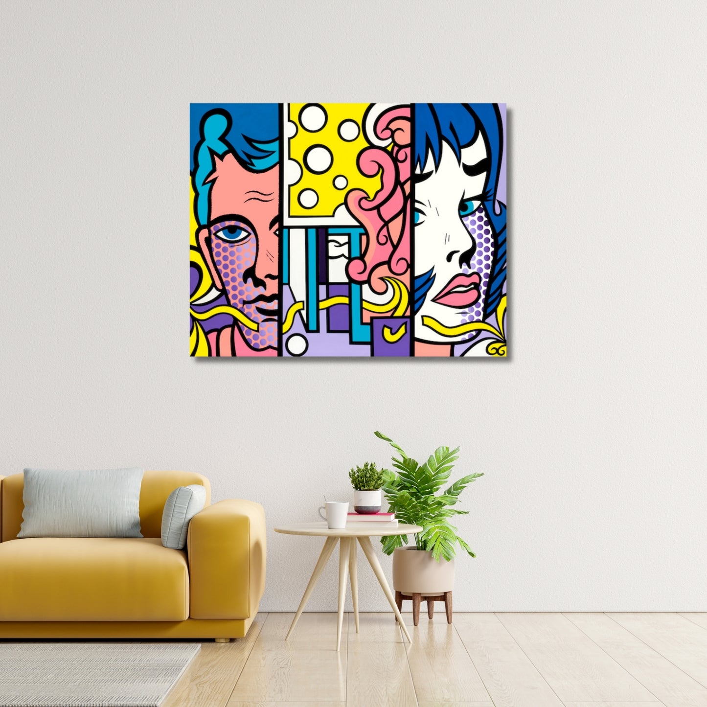 Couple, Acrylic Painting, Stretched Canvas, Wall Art by Jozza 40" x 36" x 1"