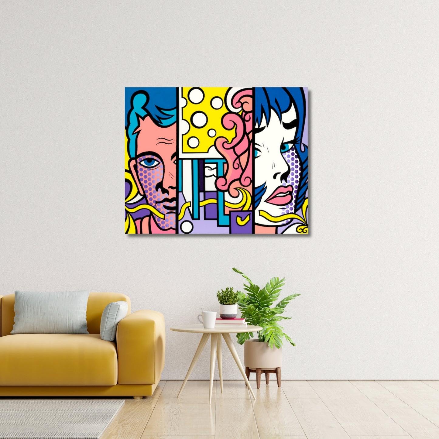 Couple, Acrylic Painting, Stretched Canvas, Wall Art by Jozza 32" x 28" x 1"