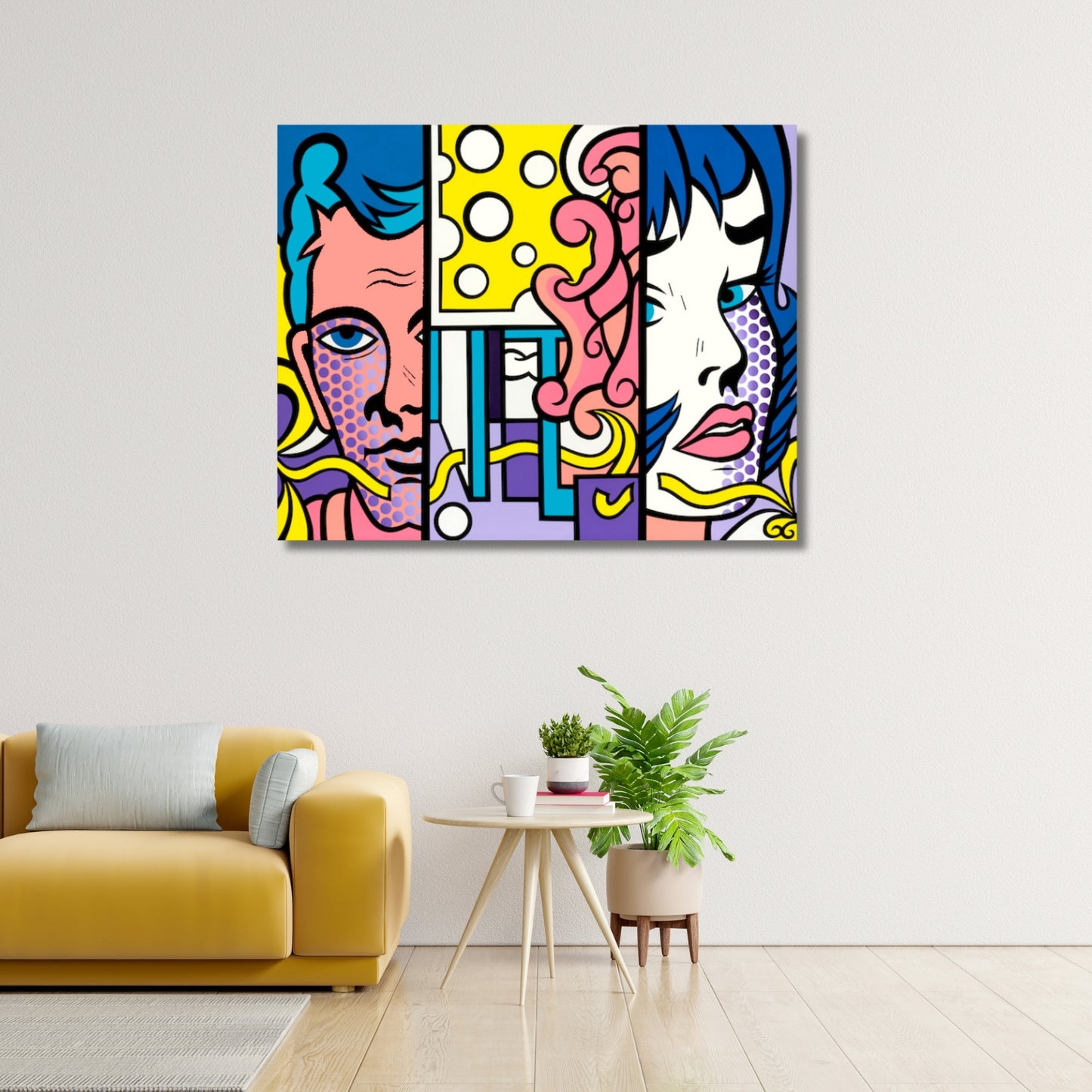 Couple, Acrylic Painting, Stretched Canvas, Wall Art by Jozza 60" x 48" x 1"