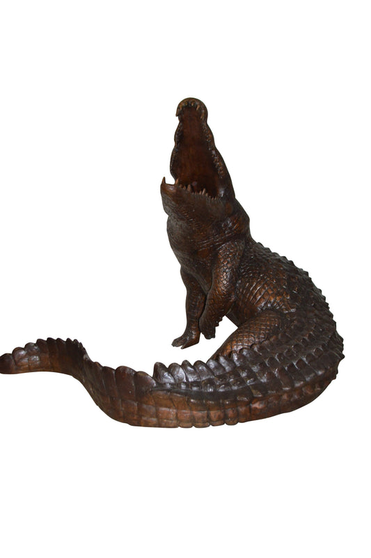 Crocodile fountain Bronze Statue - Size: 60"L x 44"W x 44"H.