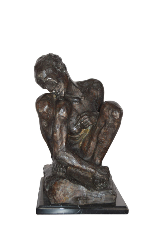 Crouching Woman Rodin Replica  Bronze Statue  -  Size: 11"L x 16"W x 18"H.