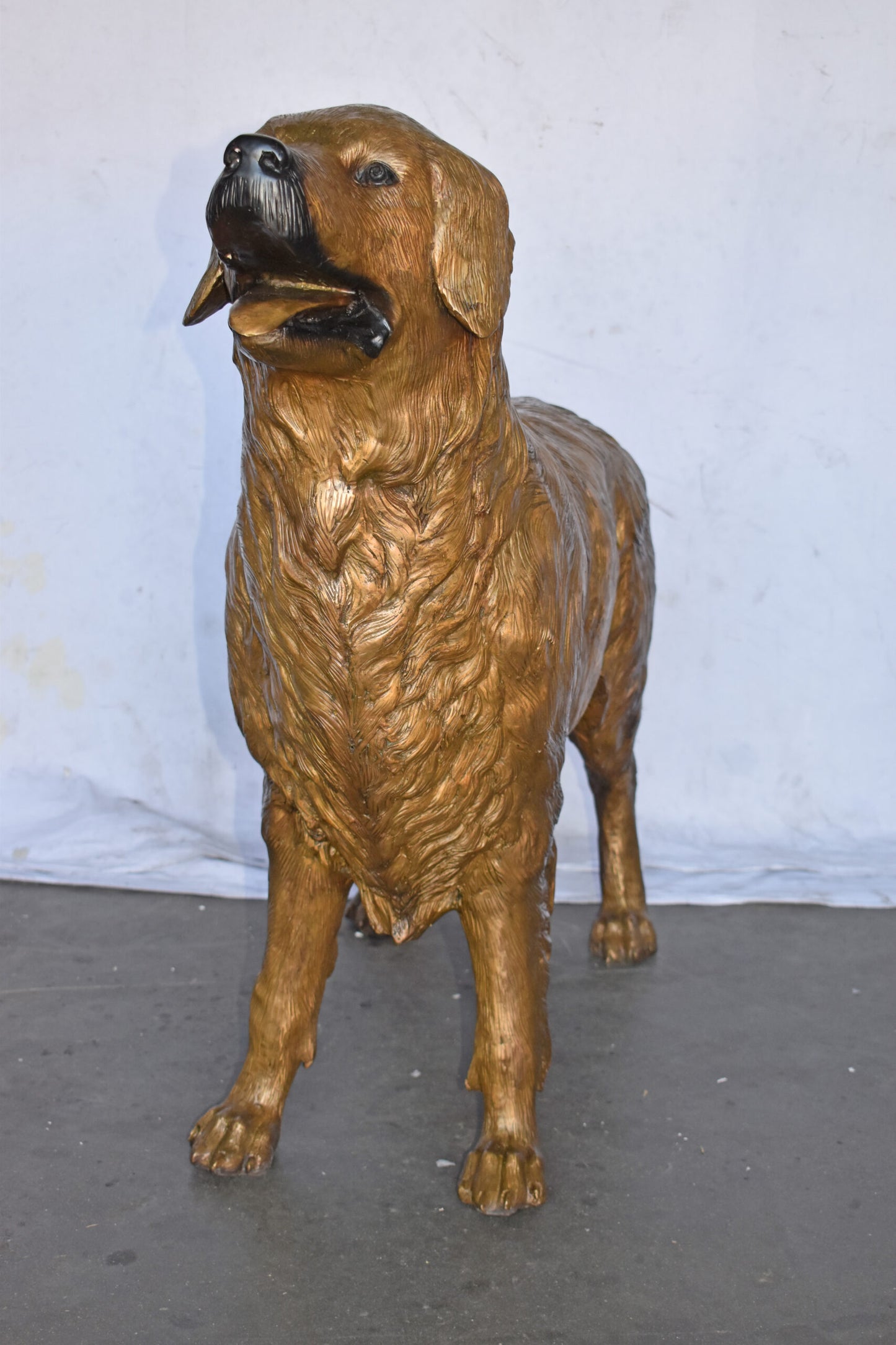 Labrador Retriever Dog Bronze Statue Light Color Finish - Size: 56" x 13" x 36"H