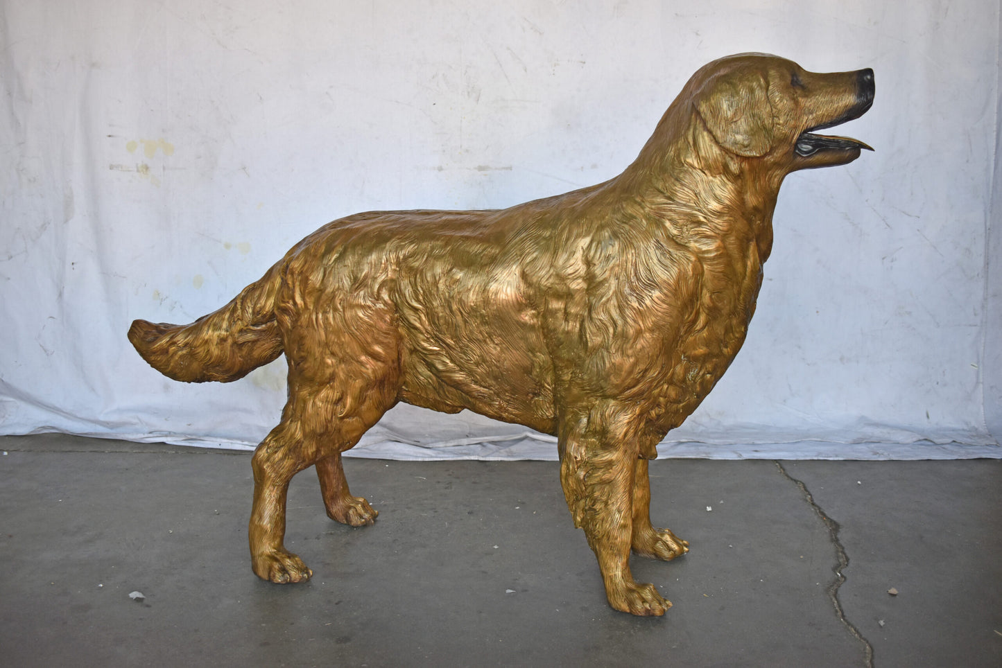 Labrador Retriever Dog Bronze Statue Light Color Finish - Size: 56" x 13" x 36"H