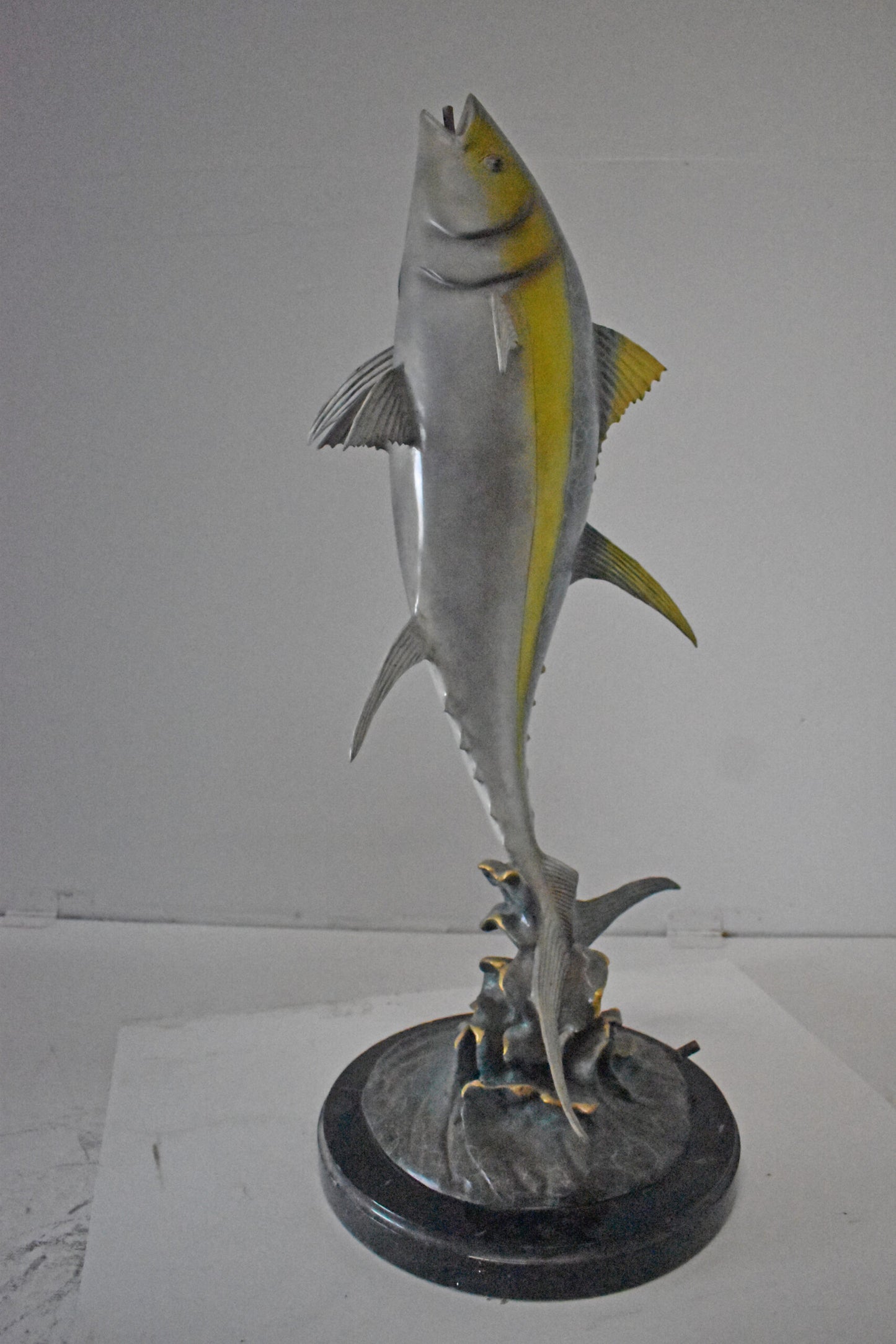 Jack Fish Bronze Statue Fountain - Size: 20"L x 16"W x 42"H.