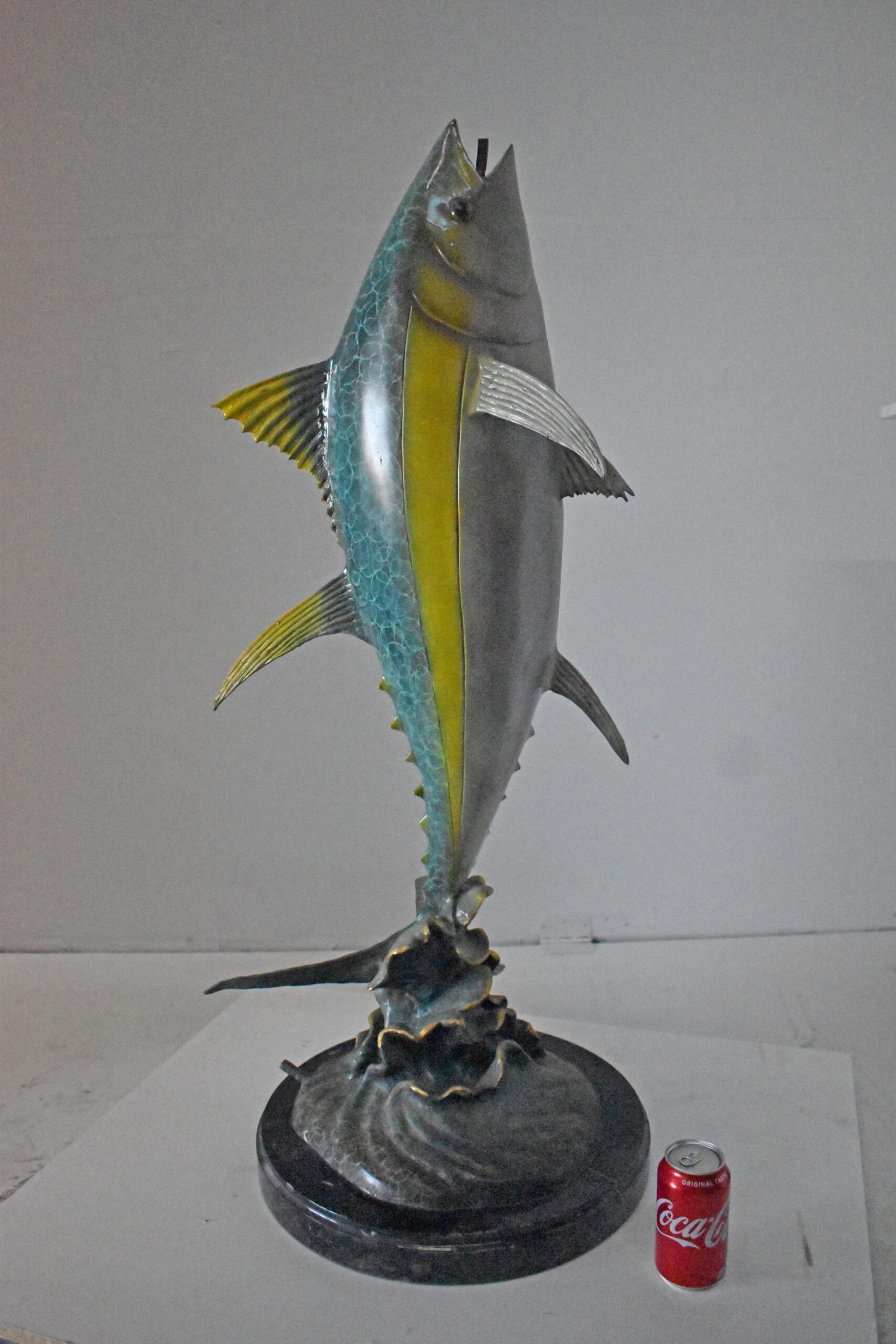Jack Fish Bronze Statue Fountain - Size: 20"L x 16"W x 42"H.