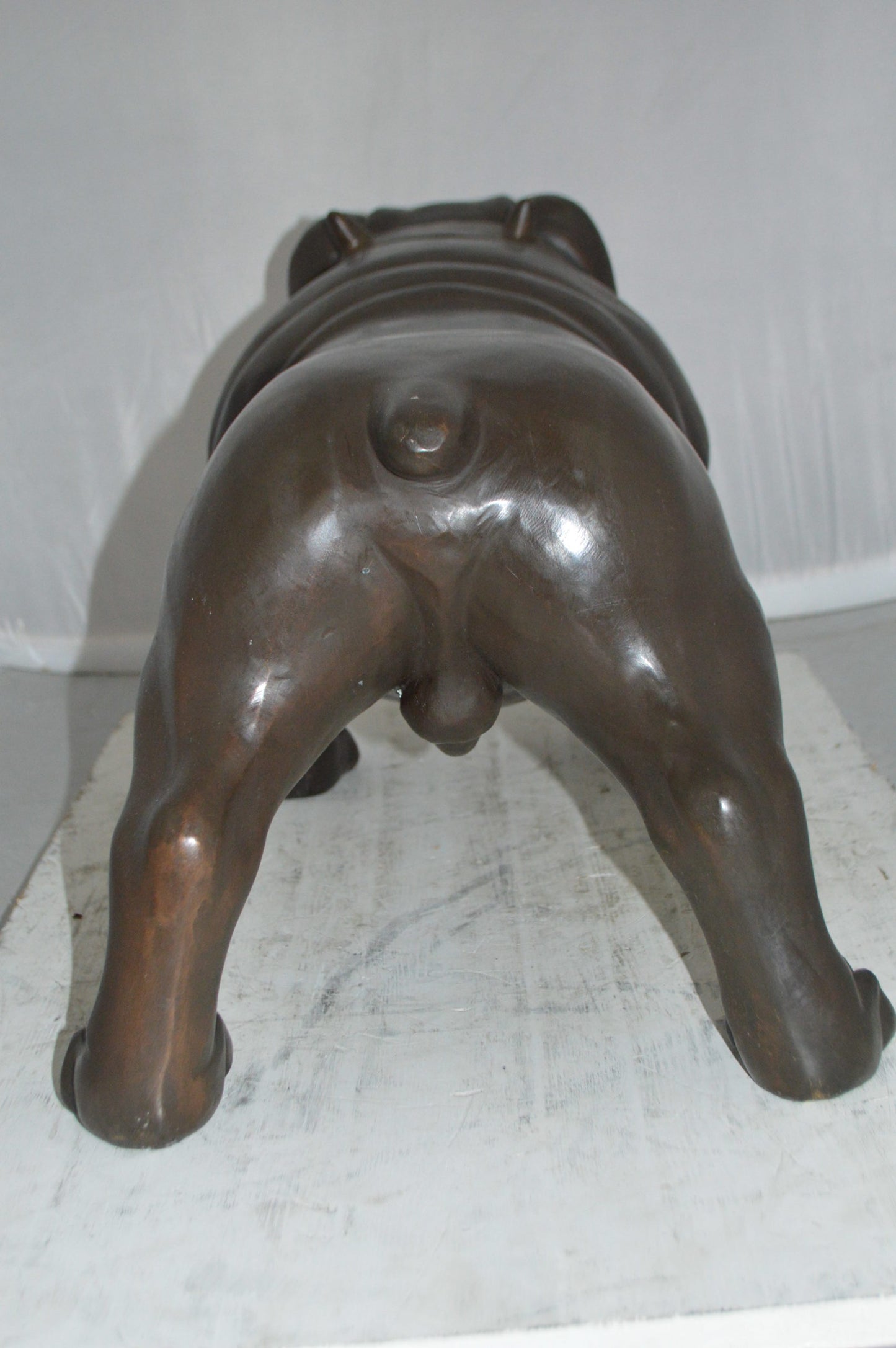 Bulldog Bronze Statue - Size: 31"L x 14"W x 15"H.