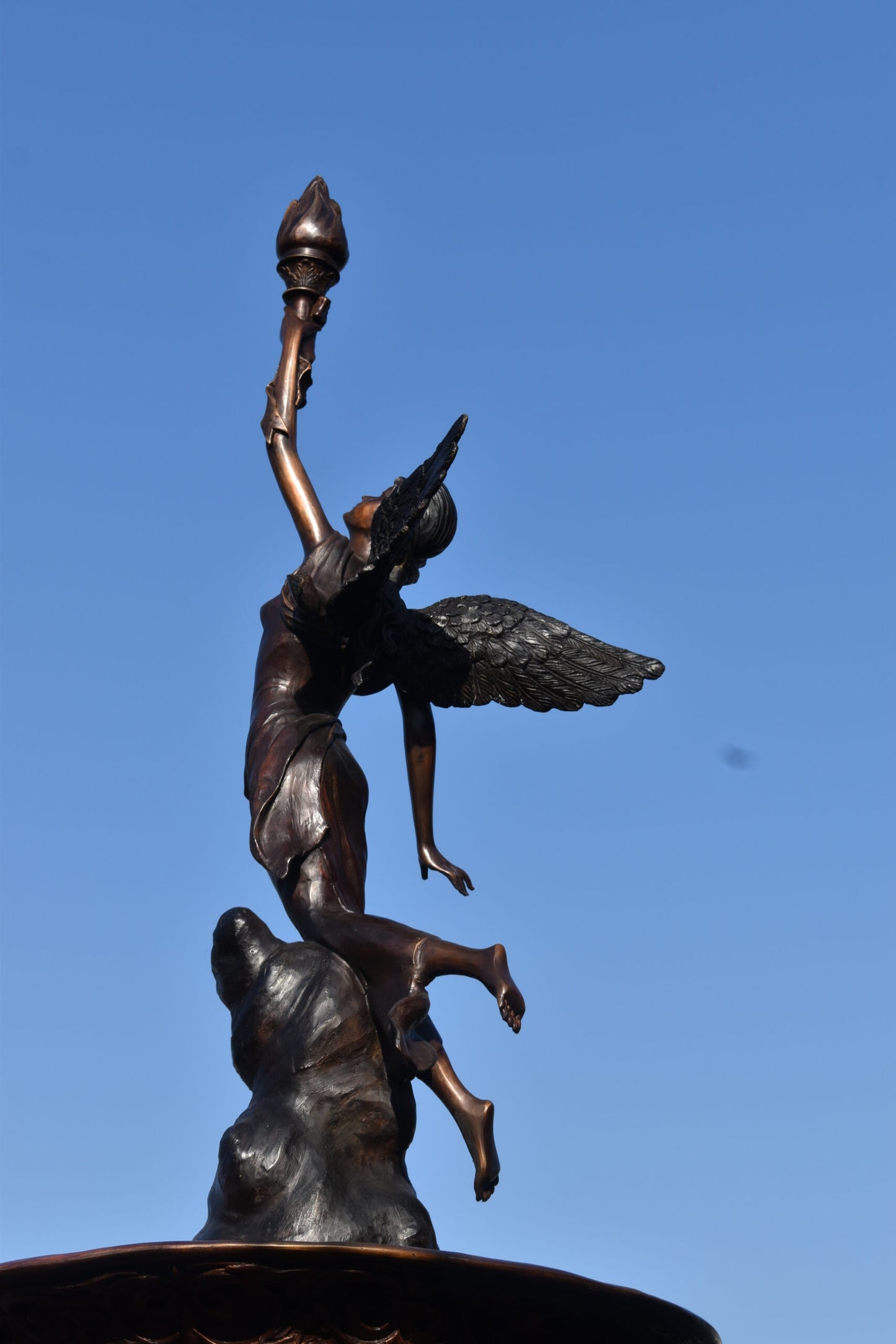 Eleven feet tall Bronze, Tiered Outdoor Fountain - Size: 51"L x 51"W x 138"H.