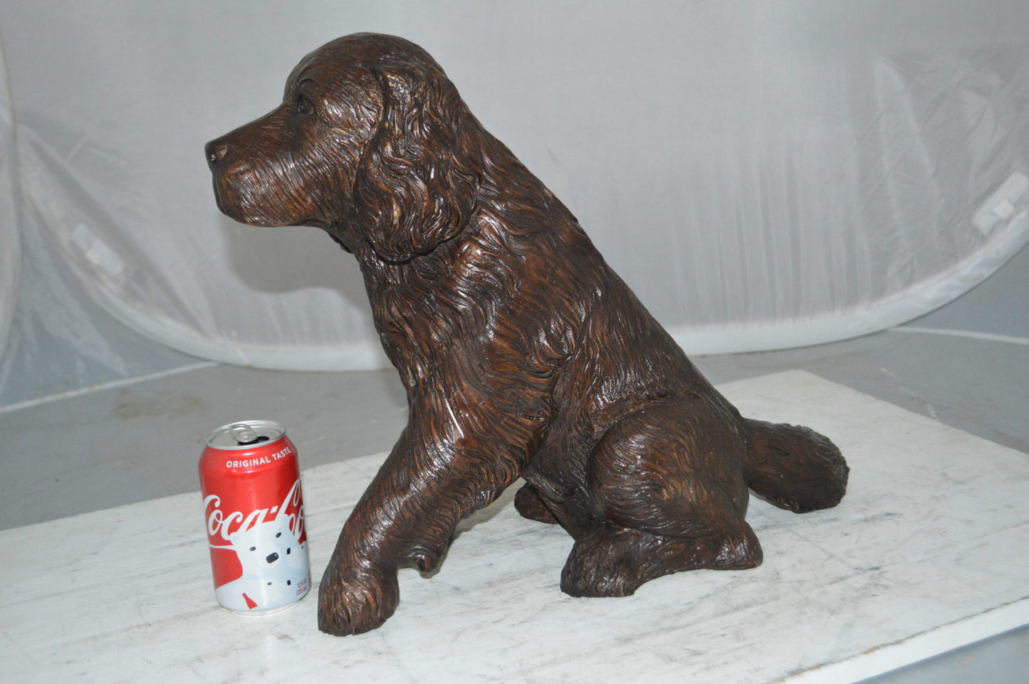 Cocker Spaniel dog Sitting Bronze Statue -  Size: 20"L x 10"W x 16"H.