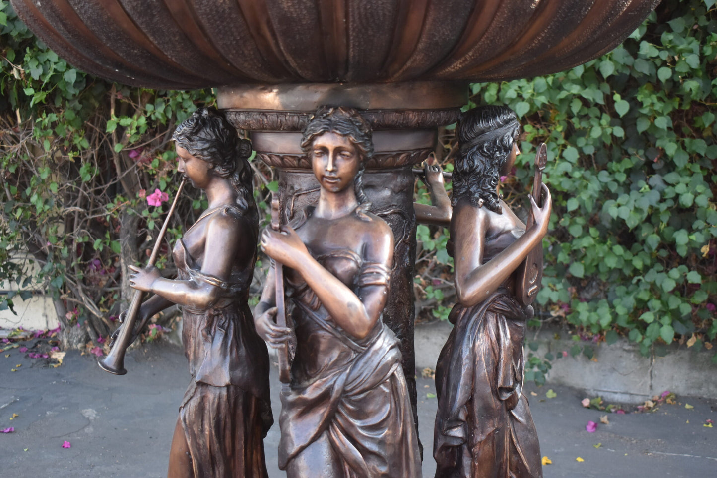 Eleven feet tall Bronze, Tiered Outdoor Fountain - Size: 51"L x 51"W x 138"H.