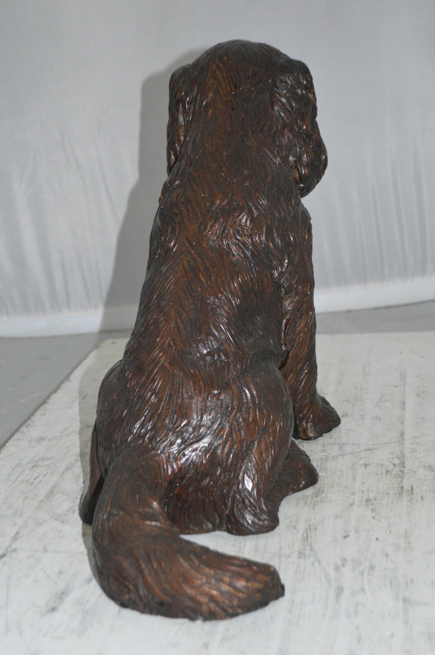 Cocker Spaniel dog Sitting Bronze Statue -  Size: 20"L x 10"W x 16"H.