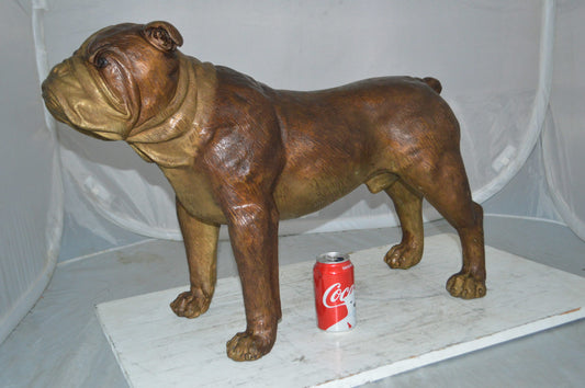 Bulldog Medium Bronze Statue -  Size: 29"L x 11"W x 20"H.