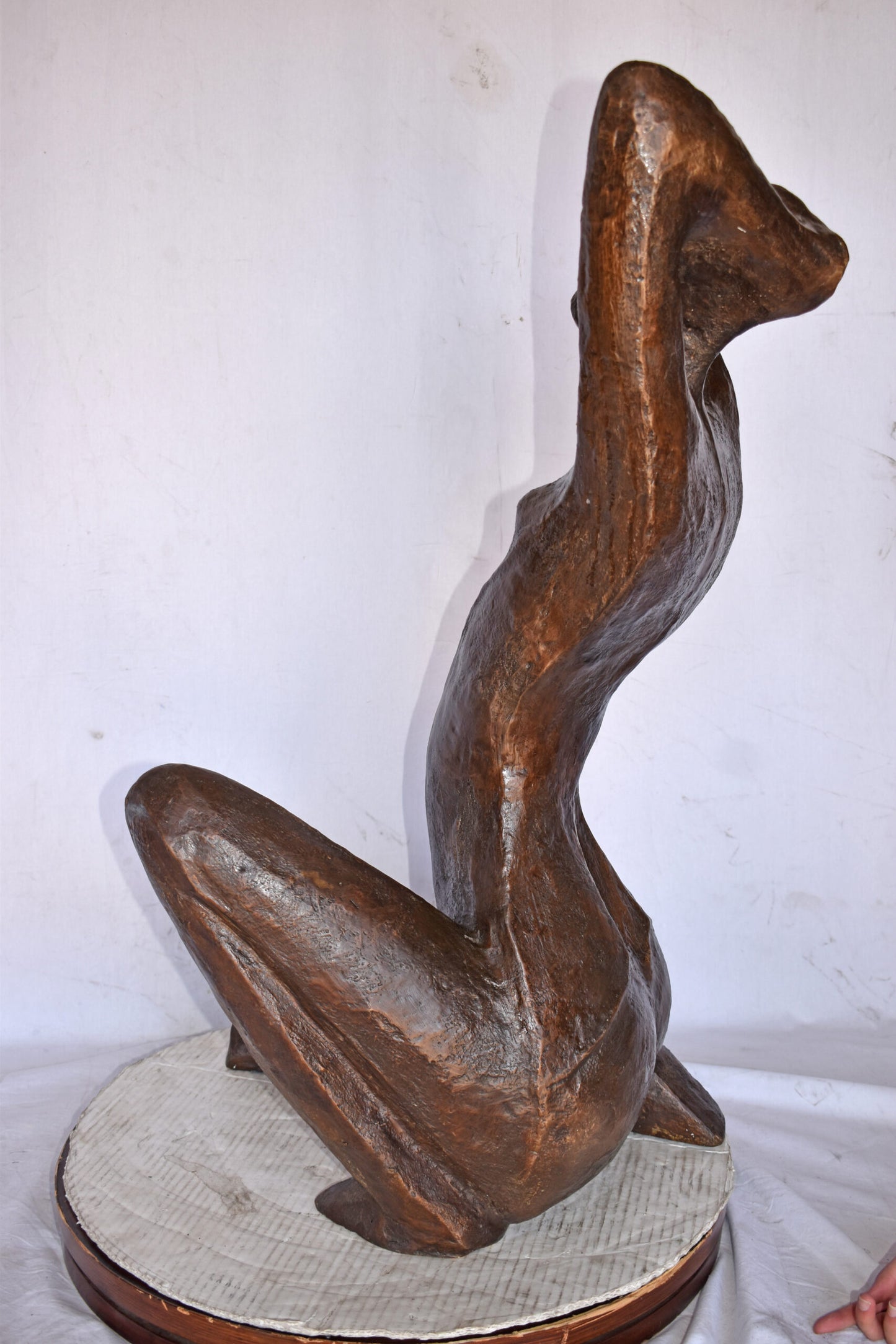 Modern Art Women Enjoying the Sun Bronze Statue - Size: 20"L x 13"W x 34"H.