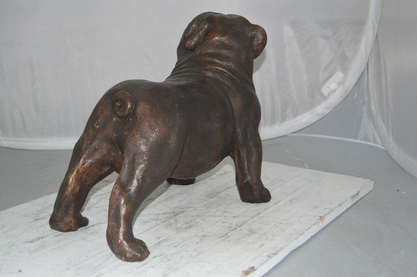 Bulldog Bronze Statue - Size: 20"L x 9"W x 15"H.