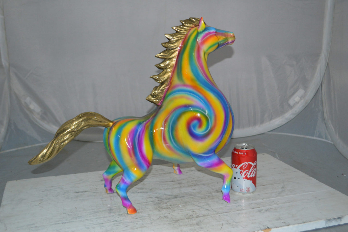 Modern Horse Bronze Statue - Size: 19"L x 9"W x 19"H.