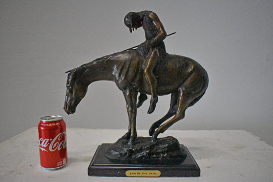 James Fraser Replica End of the Trail Bronze Statue - Size: 15"L x 6"W x 15"H.
