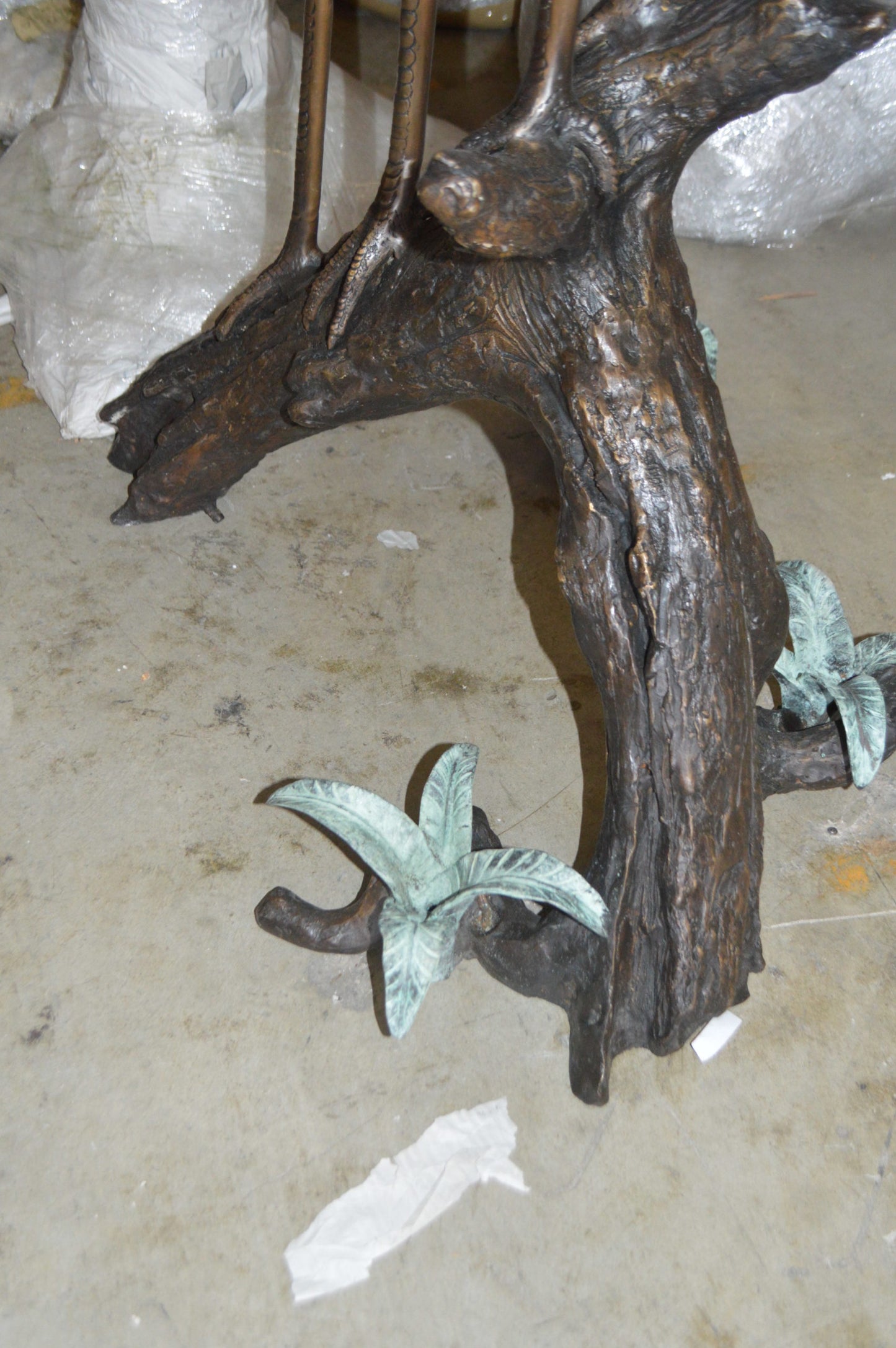 Two Herons on a three Bronze Fountain Statue - Size: 32"L x 24"W x 67"H.