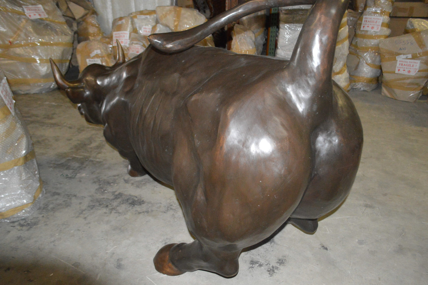 Wall Street Bull - Giant Bronze Statue - Size: 30"L x 82"W x 47"H.