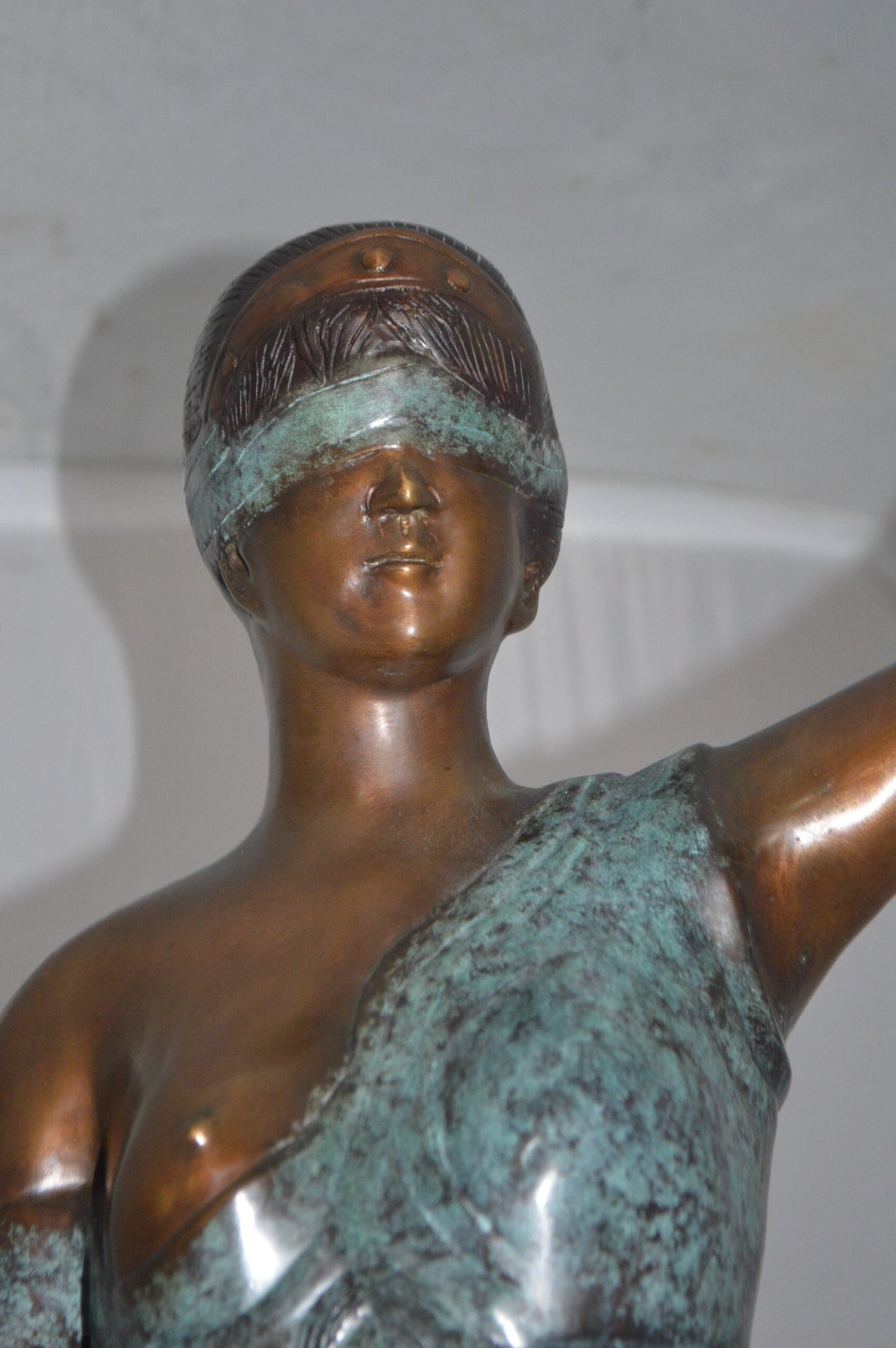 Lady Justice Large Bronze Statue - Size: 22"L x 13"W x 44"H.