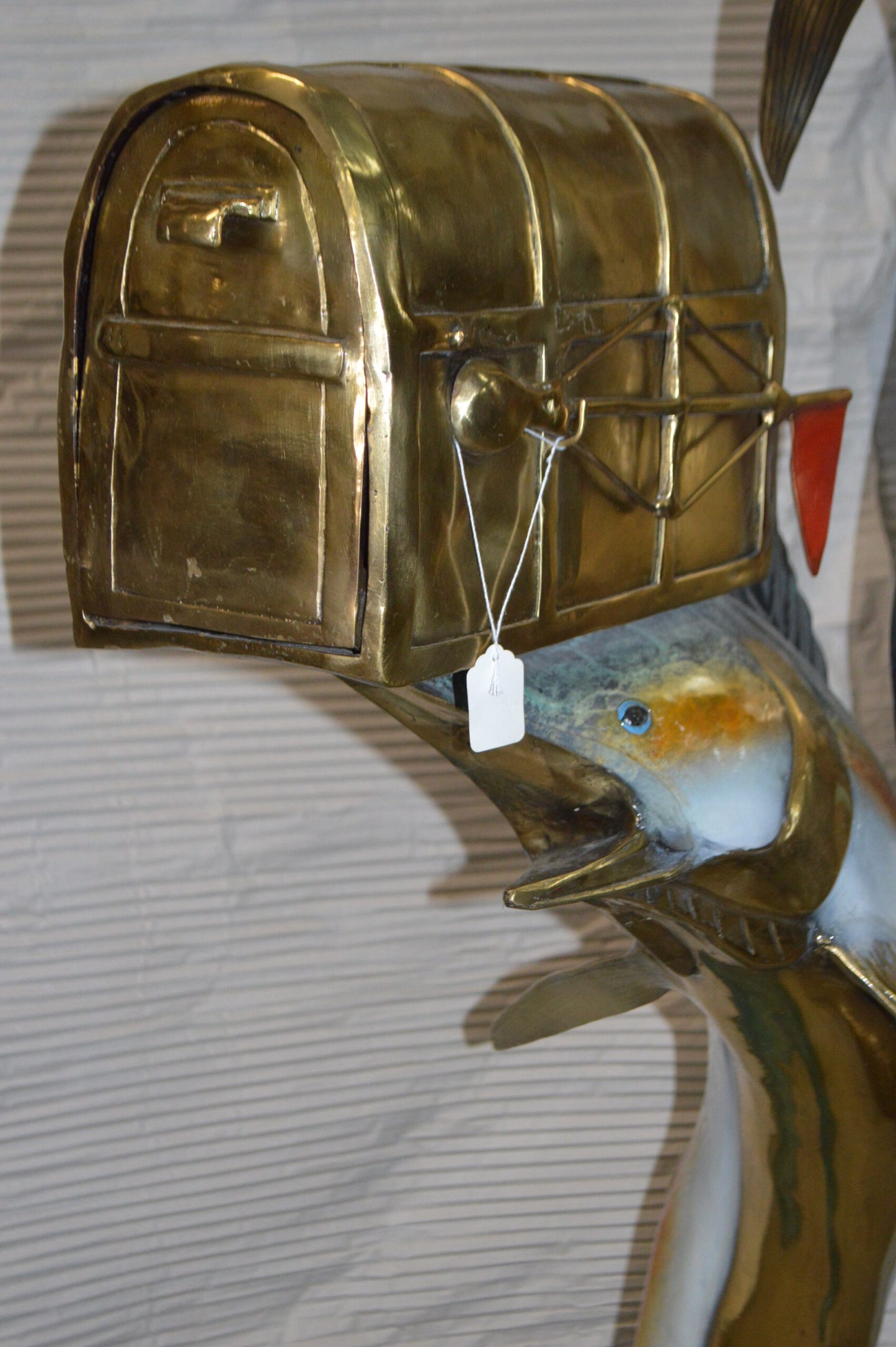 Two Sailfish Mailbox Bronze Statue - Size: 45"L x 33"W x 74"H.