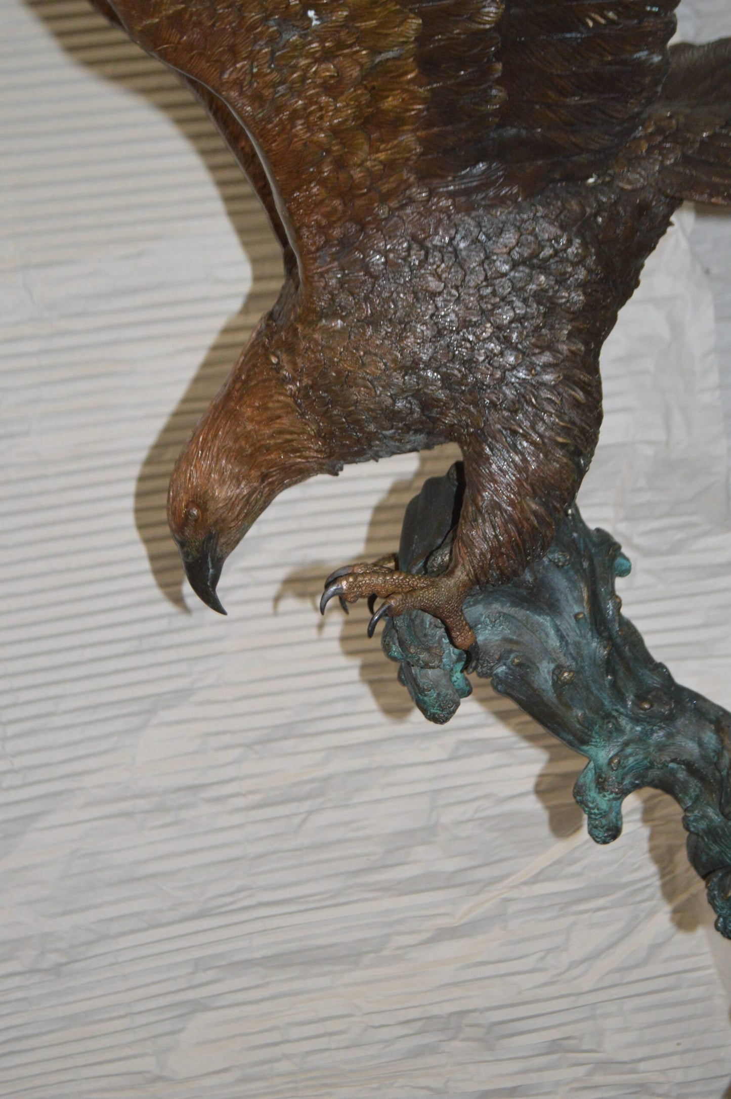 Flying Eagle on Wave Bronze Statue - Size: 25"L x 35"W x 57"H.