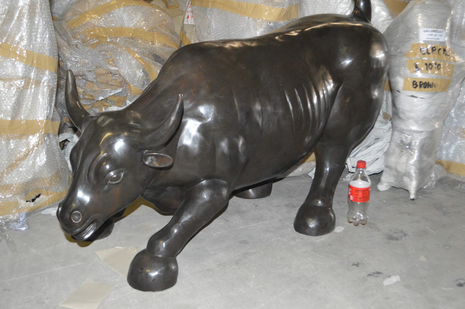 Wall street Bull - large Bronze Statue -  Size: 22"L x 50"W x 33"H.