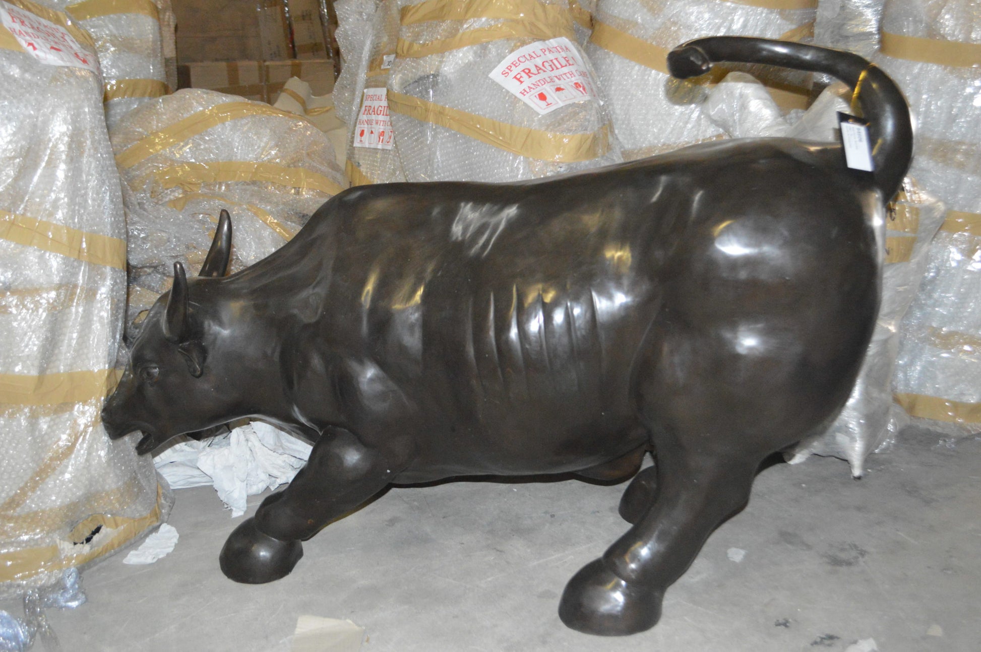 Wall street Bull - large Bronze Statue -  Size: 22"L x 50"W x 33"H.