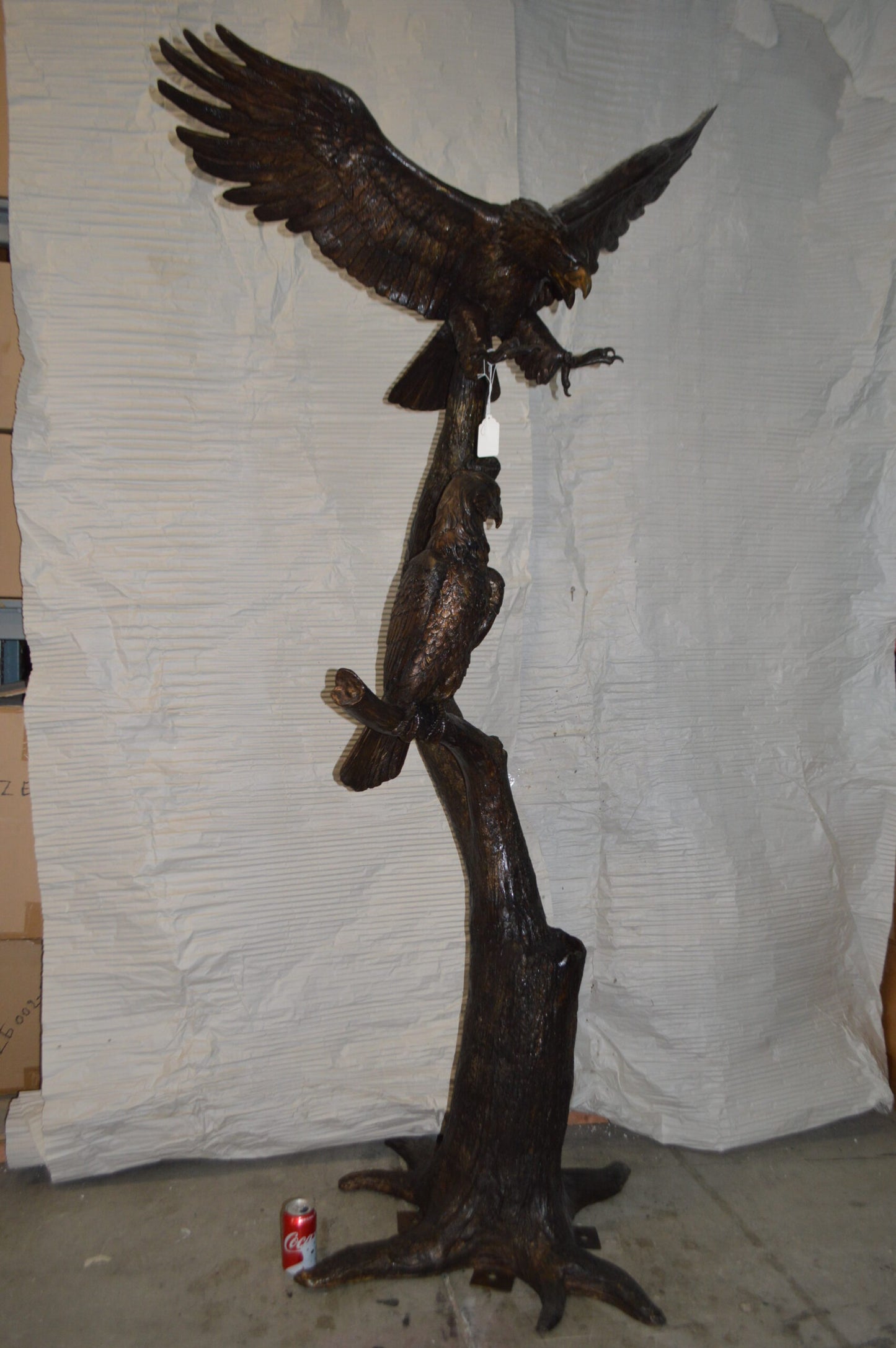 Two Eagles on a Tree - Size: 47"L x 30"W x 94"H.