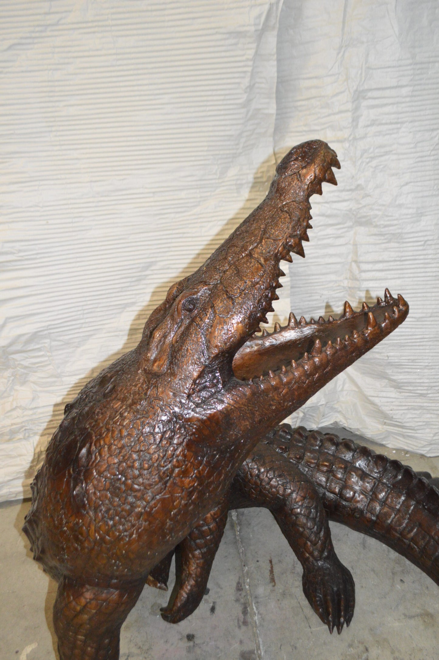 Crocodile fountain Bronze Statue - Size: 60"L x 44"W x 44"H.