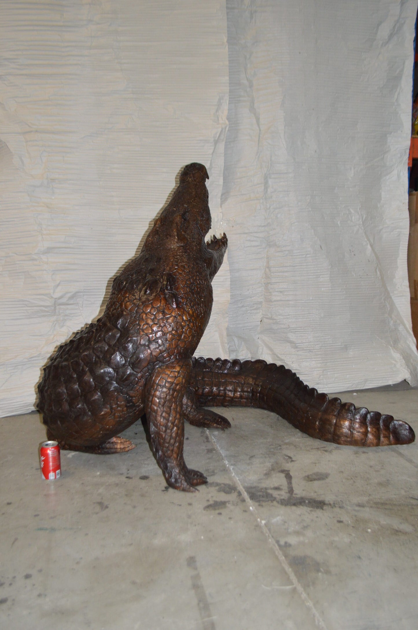 Crocodile fountain Bronze Statue - Size: 60"L x 44"W x 44"H.