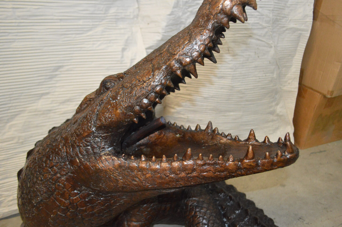 Crocodile fountain Bronze Statue - Size: 60"L x 44"W x 44"H.